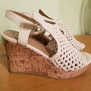 Wedge sandles with 4" cork heel